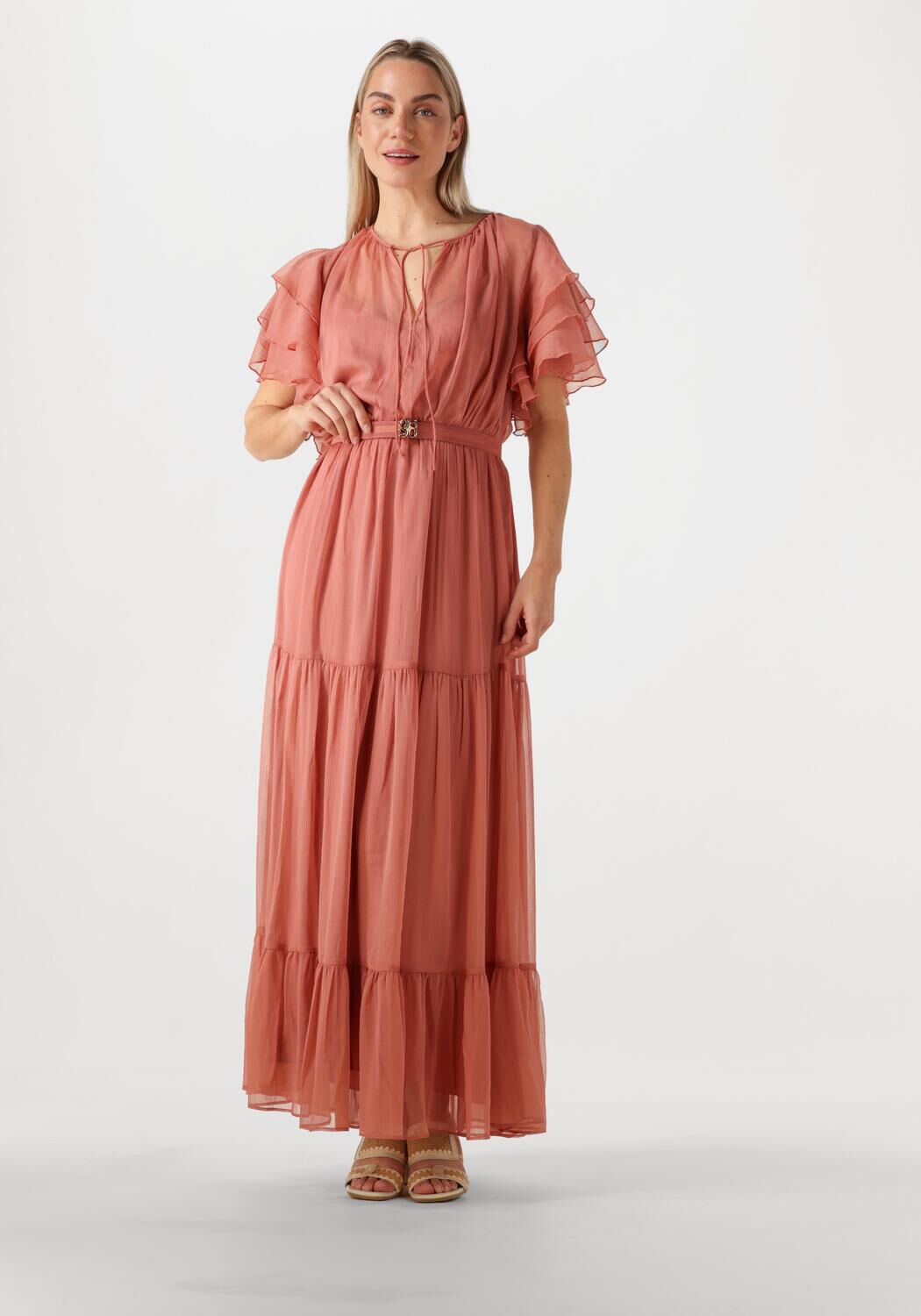 Dante6 Maxi Jurk Dames Xevi Boho Maxi Chiffon Dress, Maat: 34, Kleur: Roze
