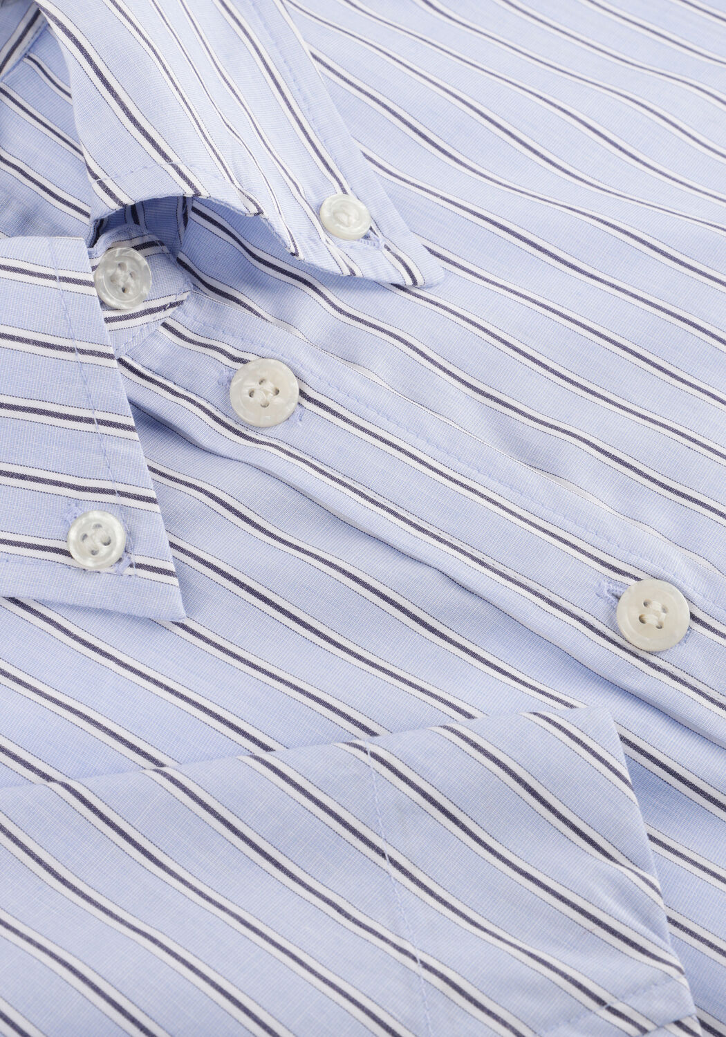 Lichtblauwe GANNI Blouses STRIPE COTTON PEPLUM SHIRT - large