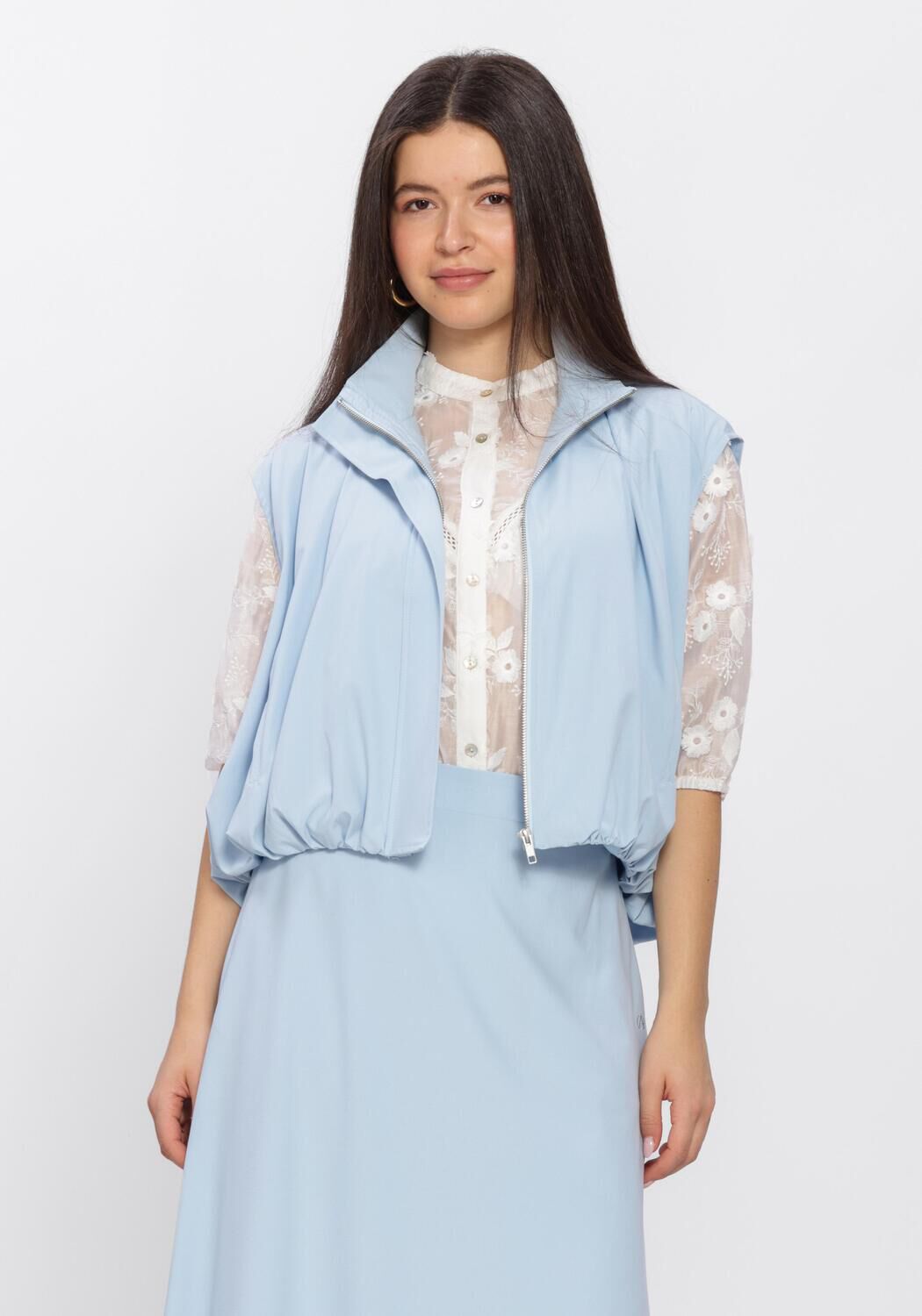 Aimee the Label Bodywarmer Dames Lowen Waistcoat, Maat: M, Kleur: Lichtblauw