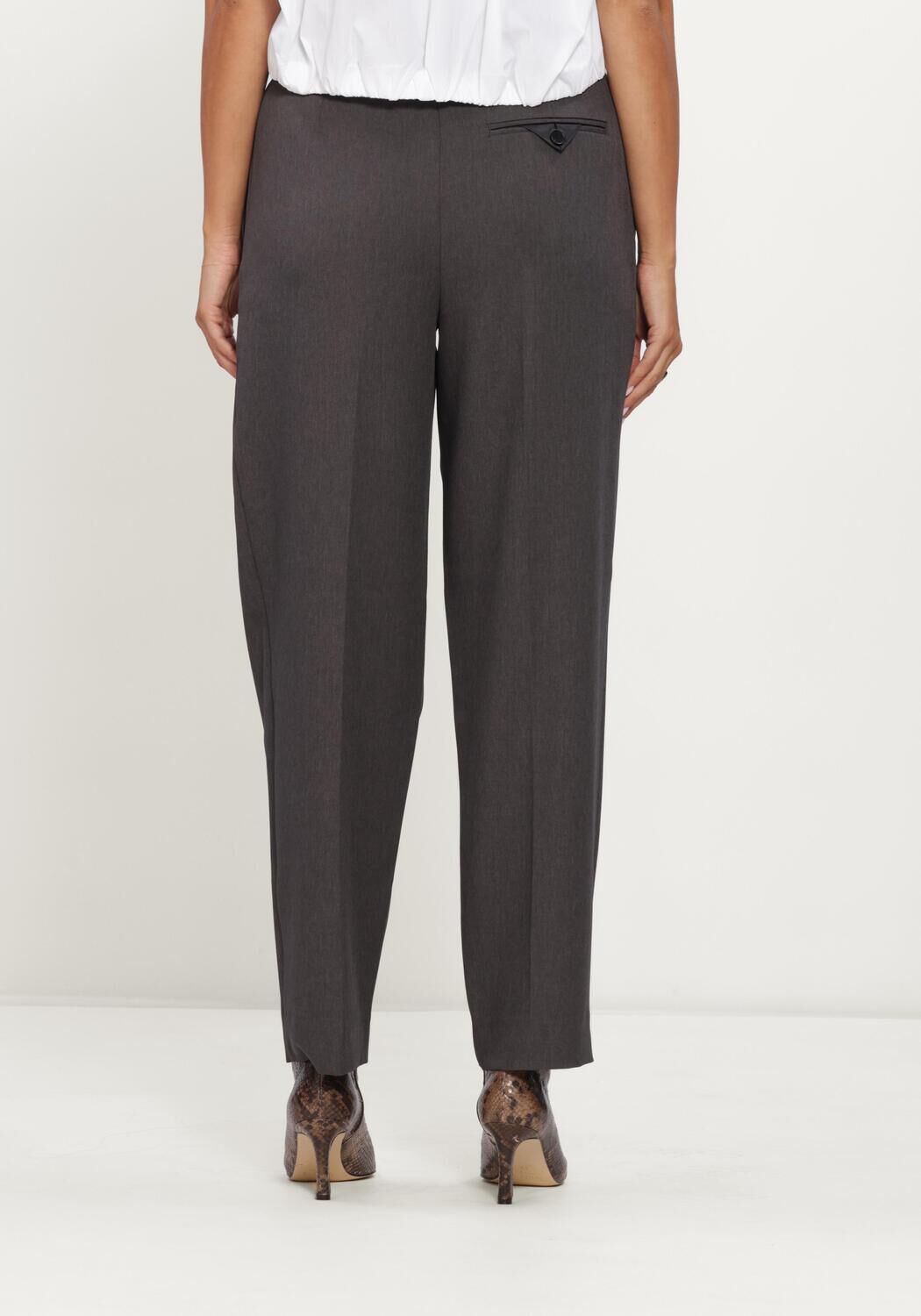 Grijze HAUTE L'AMITI&Eacute; Broeken AMY CROP TALL PANT - large