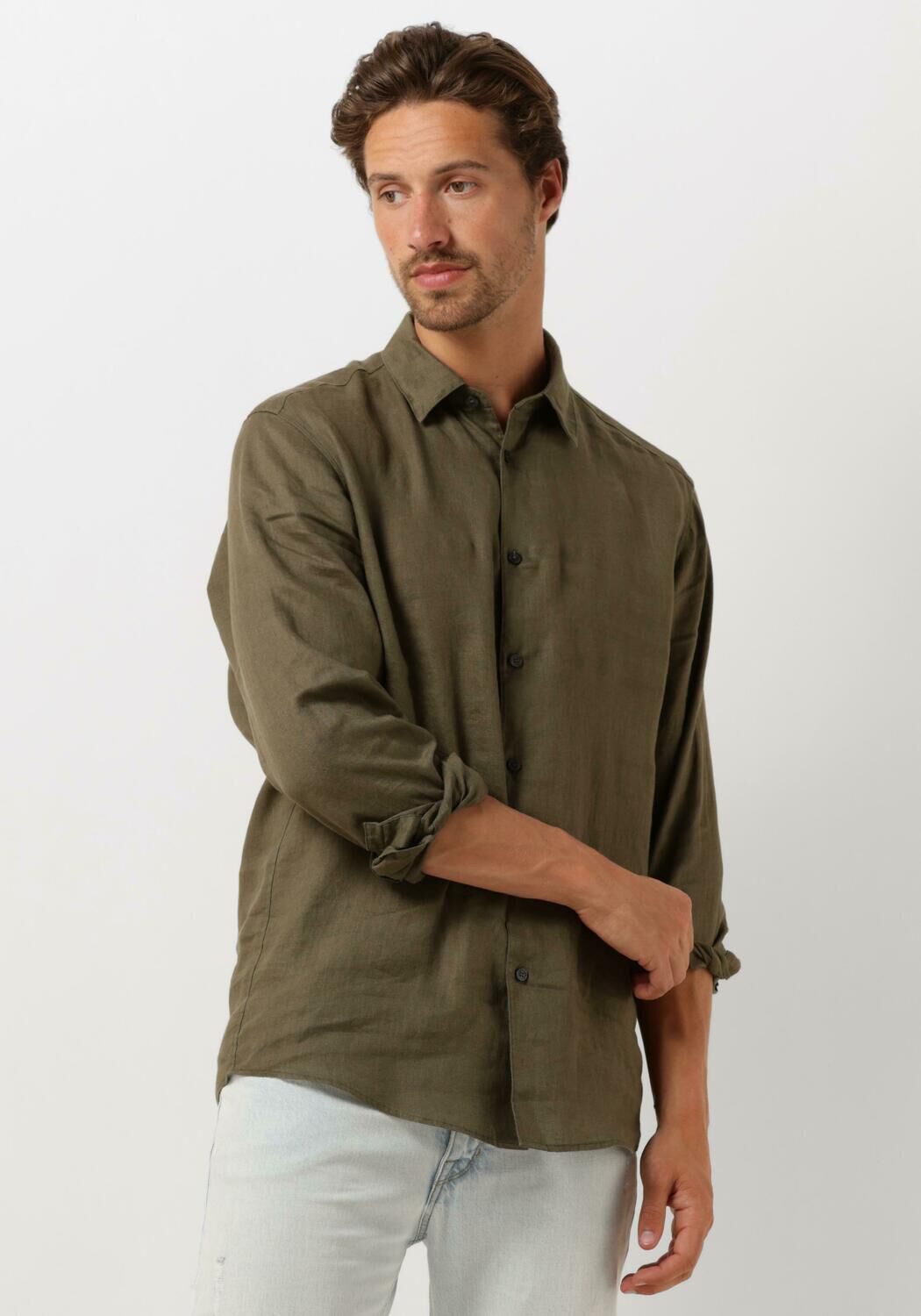 Drykorn Casual Overhemd Heren Ramis 126106, Maat: L, Kleur: Olijf