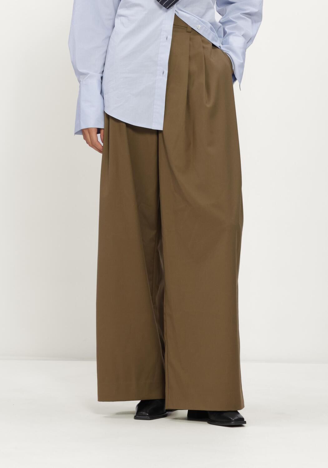 Groene GESTUZ Pantalon GZOLIVIA HW PANTS - large