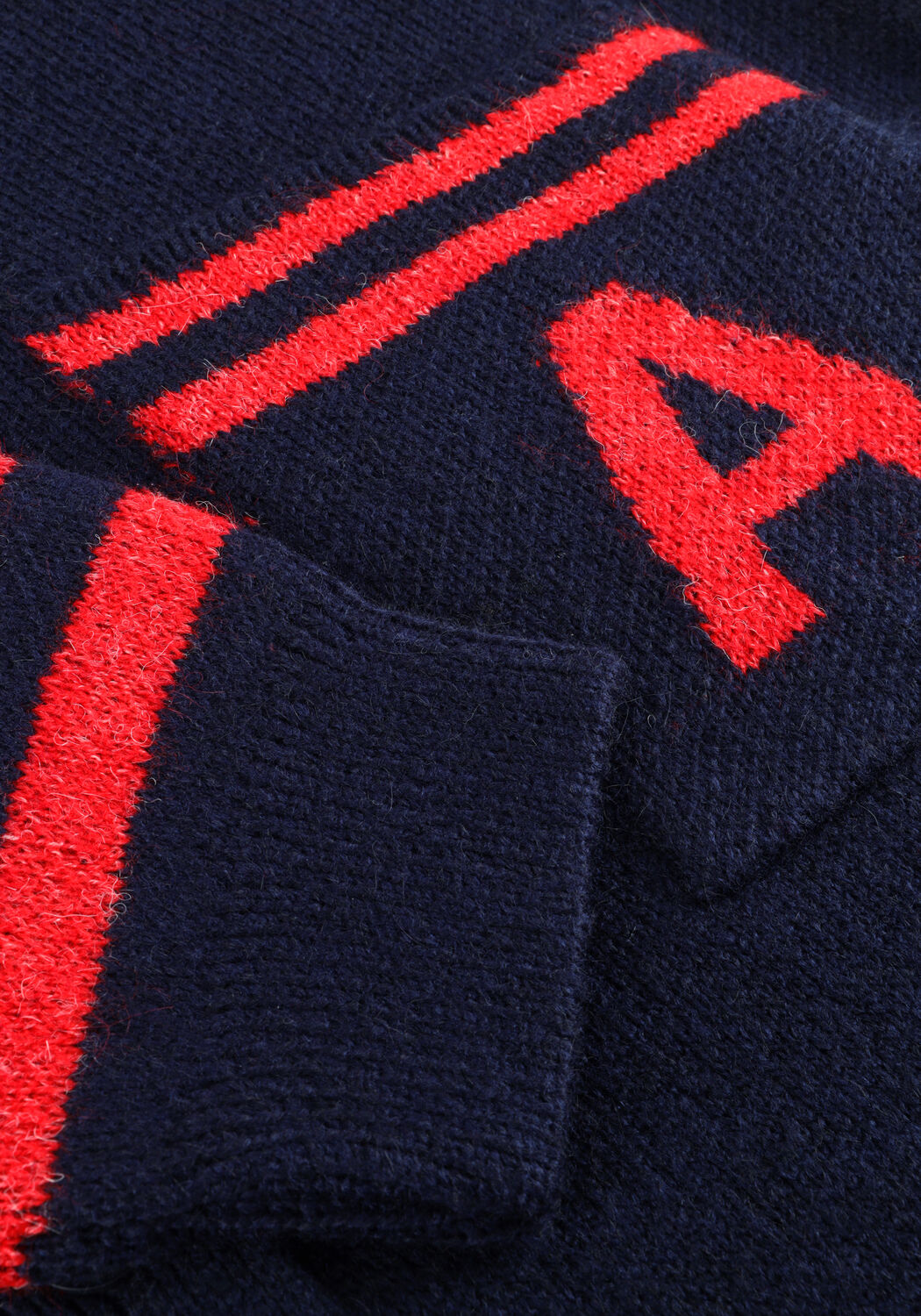 Donkerblauwe ALIX THE LABEL Vest LADIES KNITTED FLUFFY KNIT CARDIGAN - large