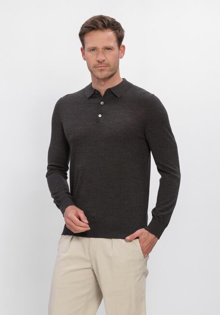 Antraciet PROFUOMO Trui POLO LS EXTRAFINE MERINO - large