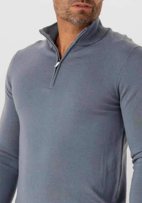 Donkerblauwe PROFUOMO Trui PULLOVER HALF ZIP MERINO - large