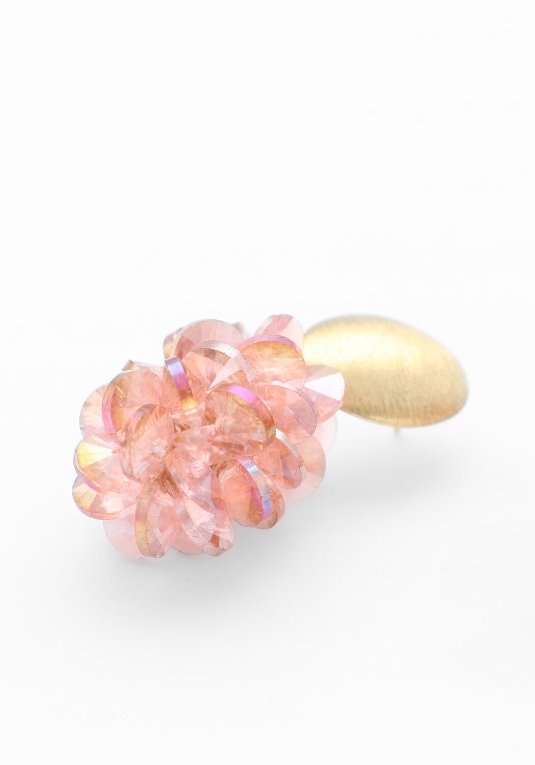 Roze LOTT. GIOIELLI Oorbellen THICK OVAL CRYSTAL SEQUINS - large