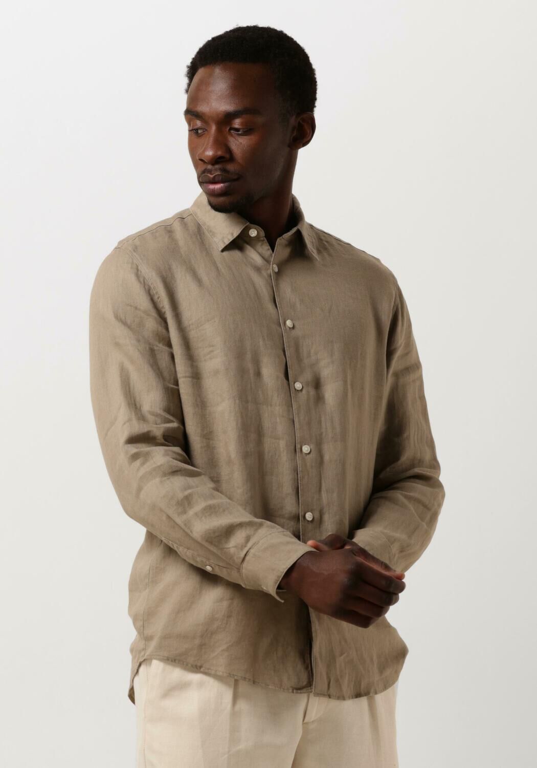 Drykorn Casual Overhemd Heren Ramis 126106, Maat: L, Kleur: Beige