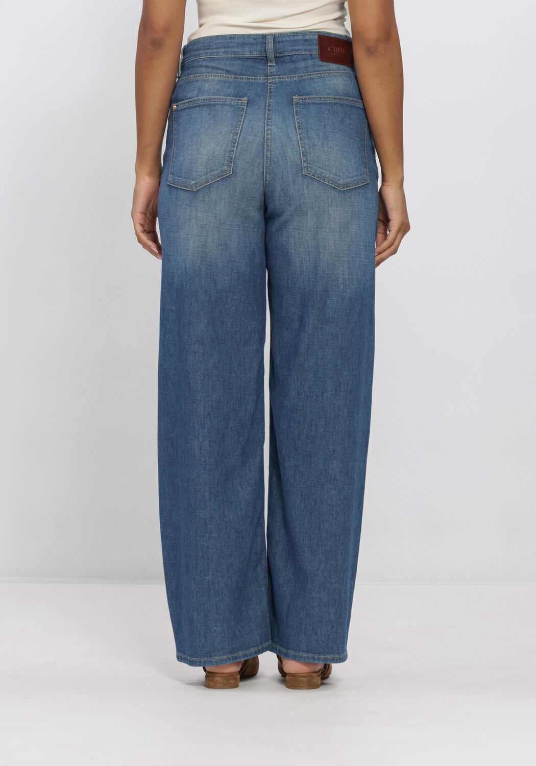 Blauwe CAMBIO Wide jeans BAGGY ASYMMETRICAL - large