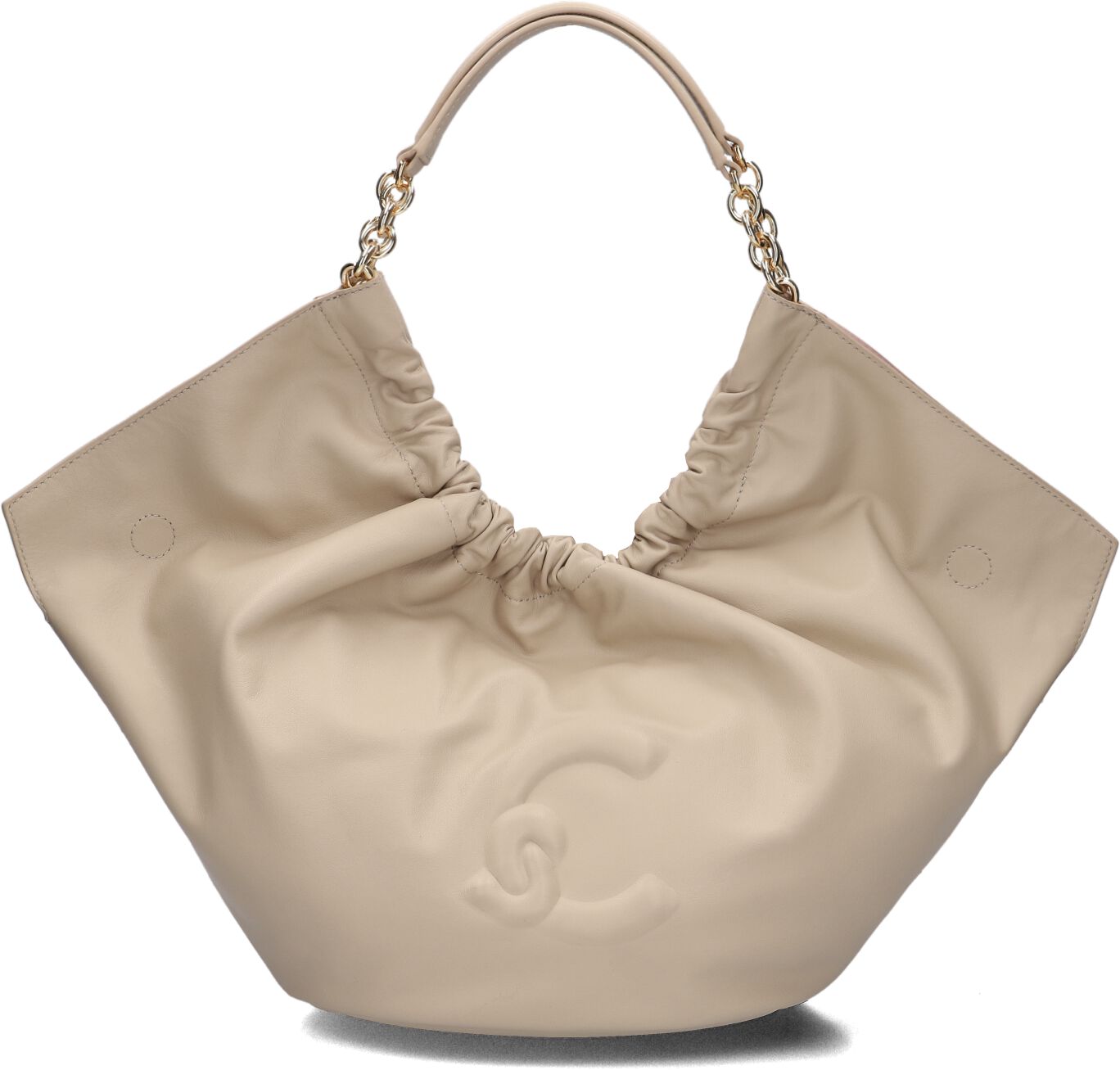 Coccinelle Coccinelle Schoudertas Dames Smash, Materiaal: Leer, Kleur: Creme