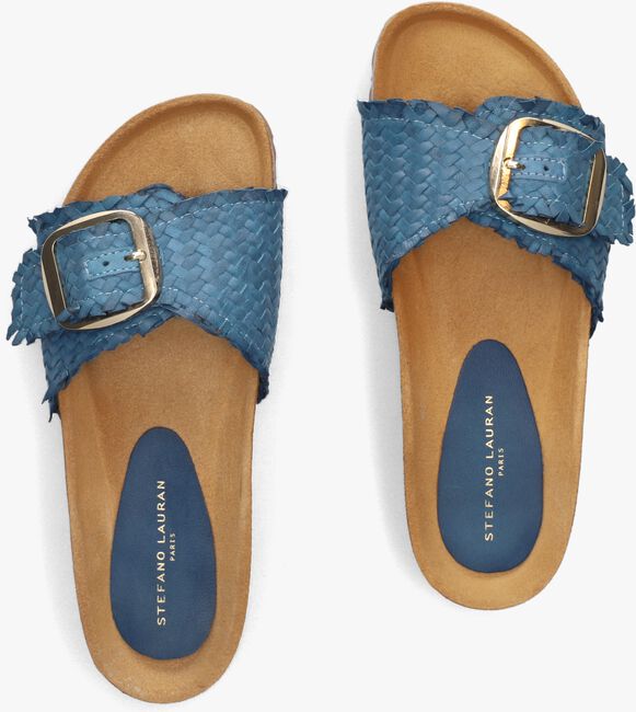Blauwe STEFANO LAURAN Slippers BIO GEVLOCHTEN 1 BAND SLIPPER MET GESP Blauwe STEFANO LAURAN Slippers BIO GEVLOCHTEN 1 BAND SLIPPER MET GESP - large