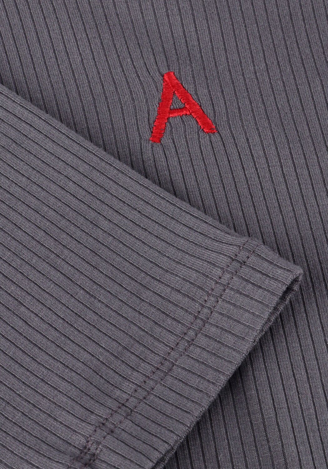 Donkergrijze ALIX THE LABEL Top LADIES KNITTED MODAL LONGSLEEVE TOP - large