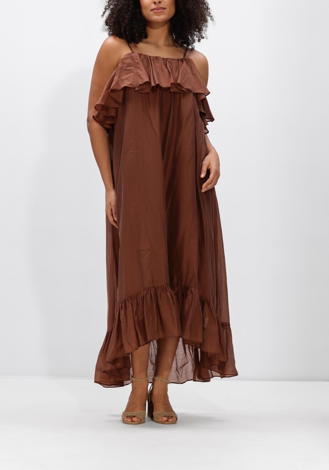 Bruine DEVOTION Maxi jurk AURA - large