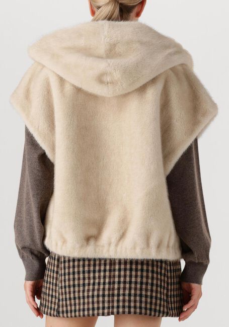 Beige STUDIO AR Gilet OLENA FAUX MINK - large
