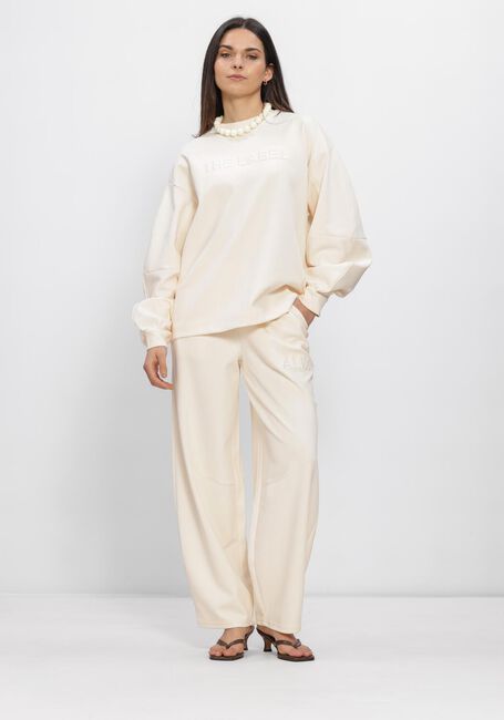 Creme ALIX THE LABEL Broeken LADIES KNITTED BALLOON SWEAT PANTS - large