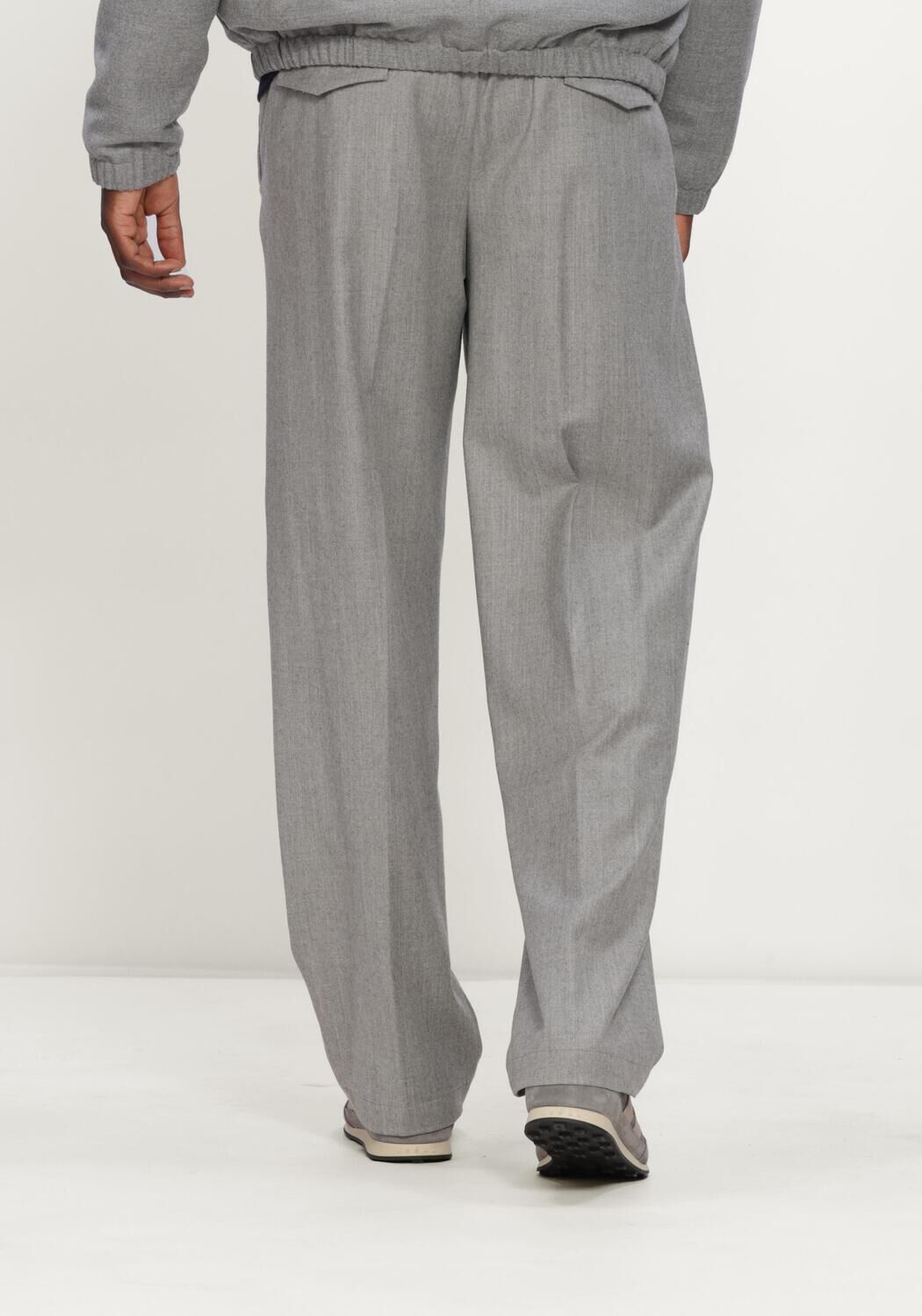 Lichtgrijze LARDINI Wijde broek PANTALONE UOMO DROP REG - large