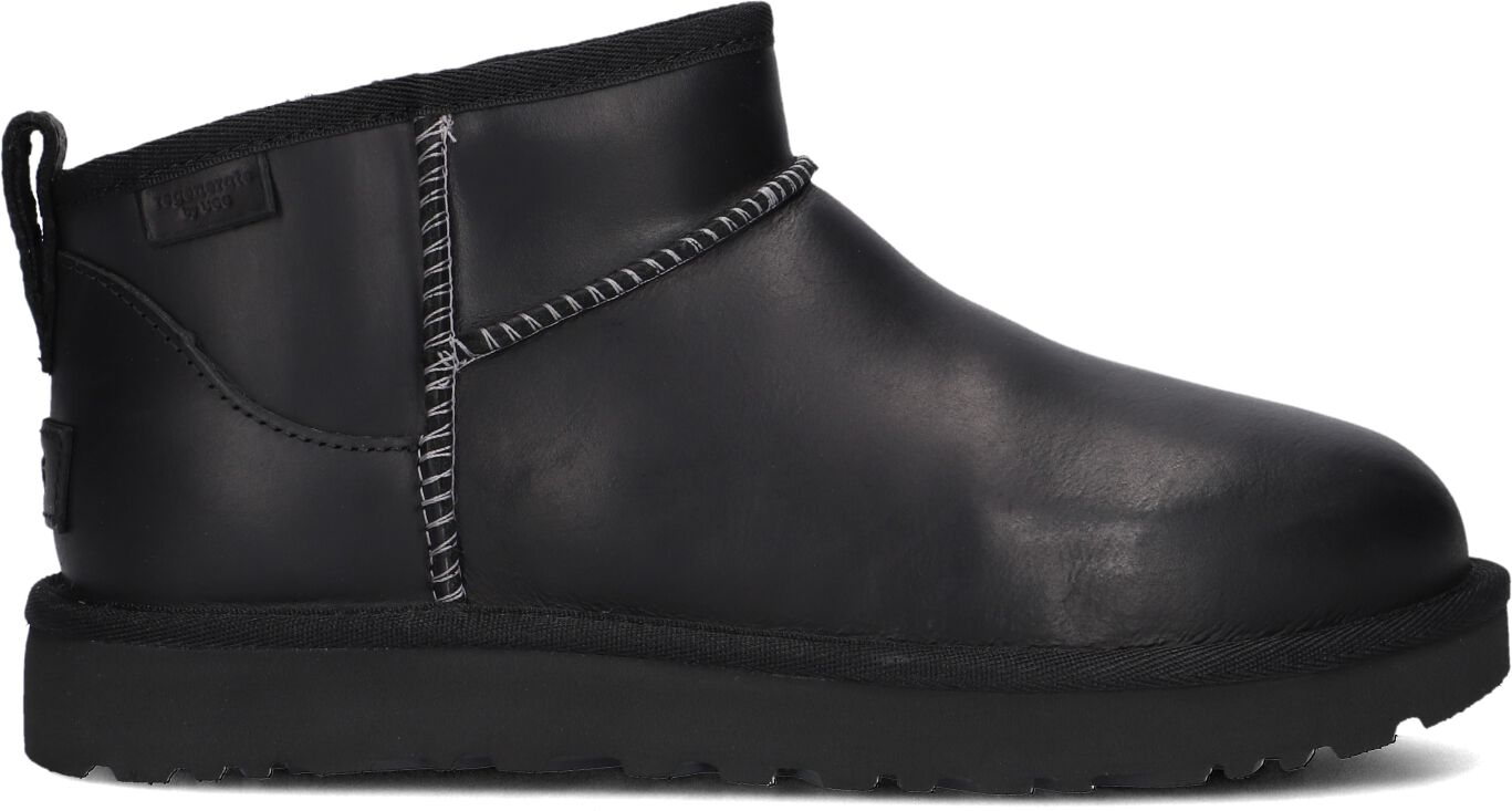 UGG Vachtlaarzen Dames Classic Ultra Mini Leather Regenerate, Maat: 42, Materiaal: Leer, Kleur: Zwart