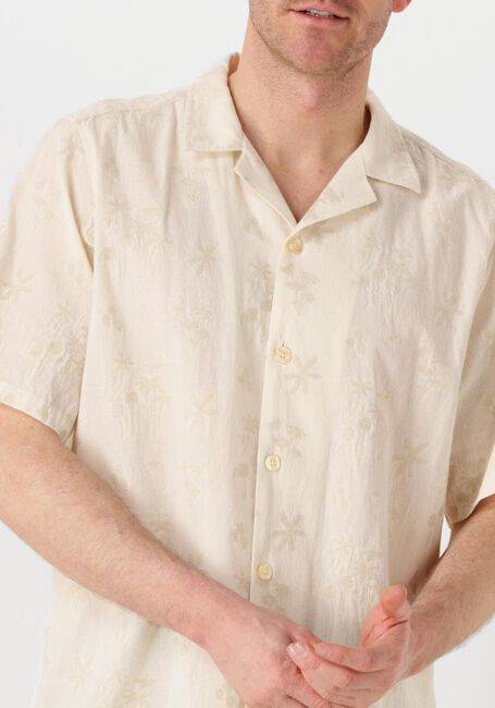 Beige FORÉT Casual overhemd PEER FLOWER JACQUARD SS SHIRT - large