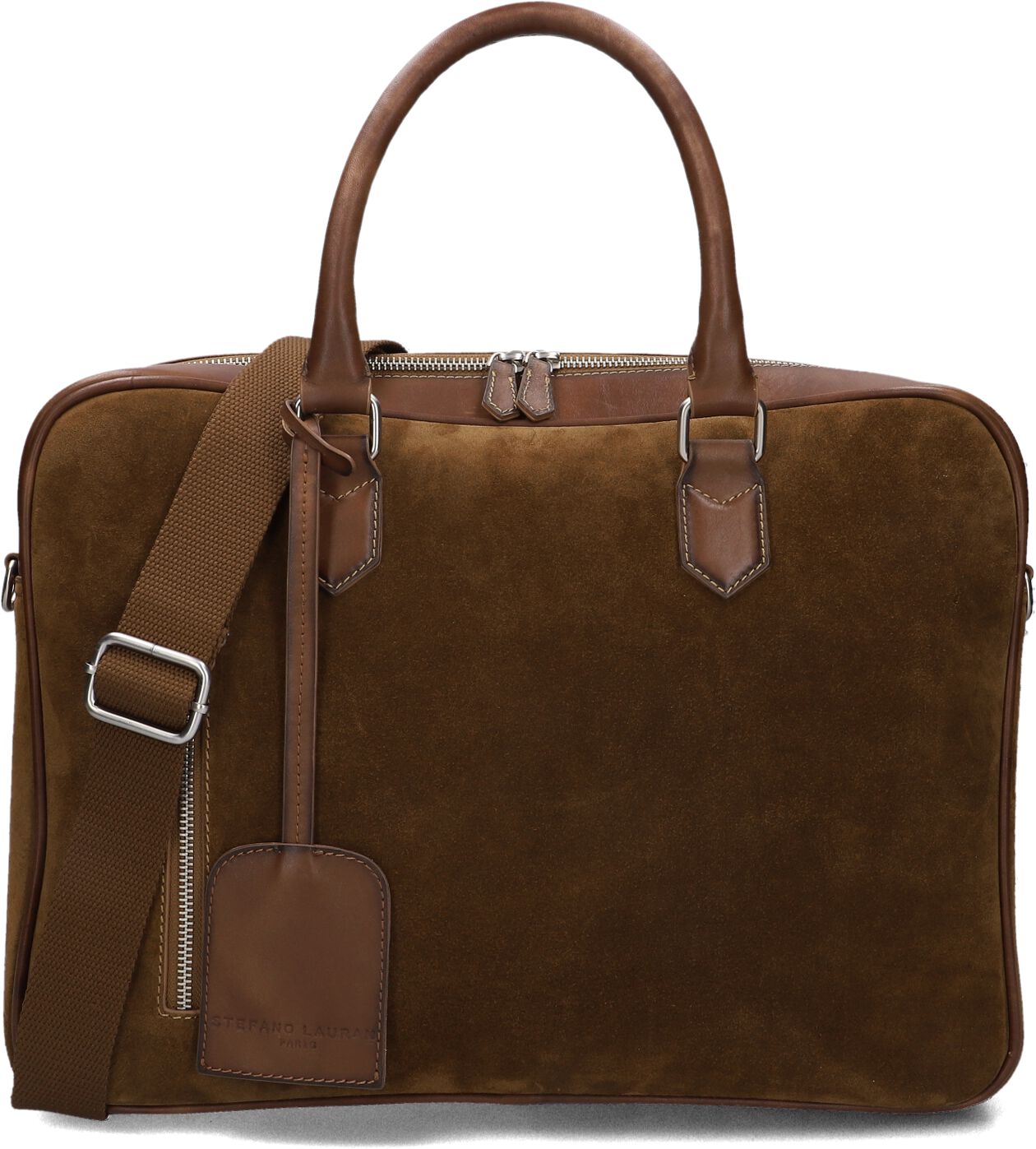 Stefano Lauran Stefano Lauran Laptoptas Sr177, Materiaal: Suède, Kleur: Bruin