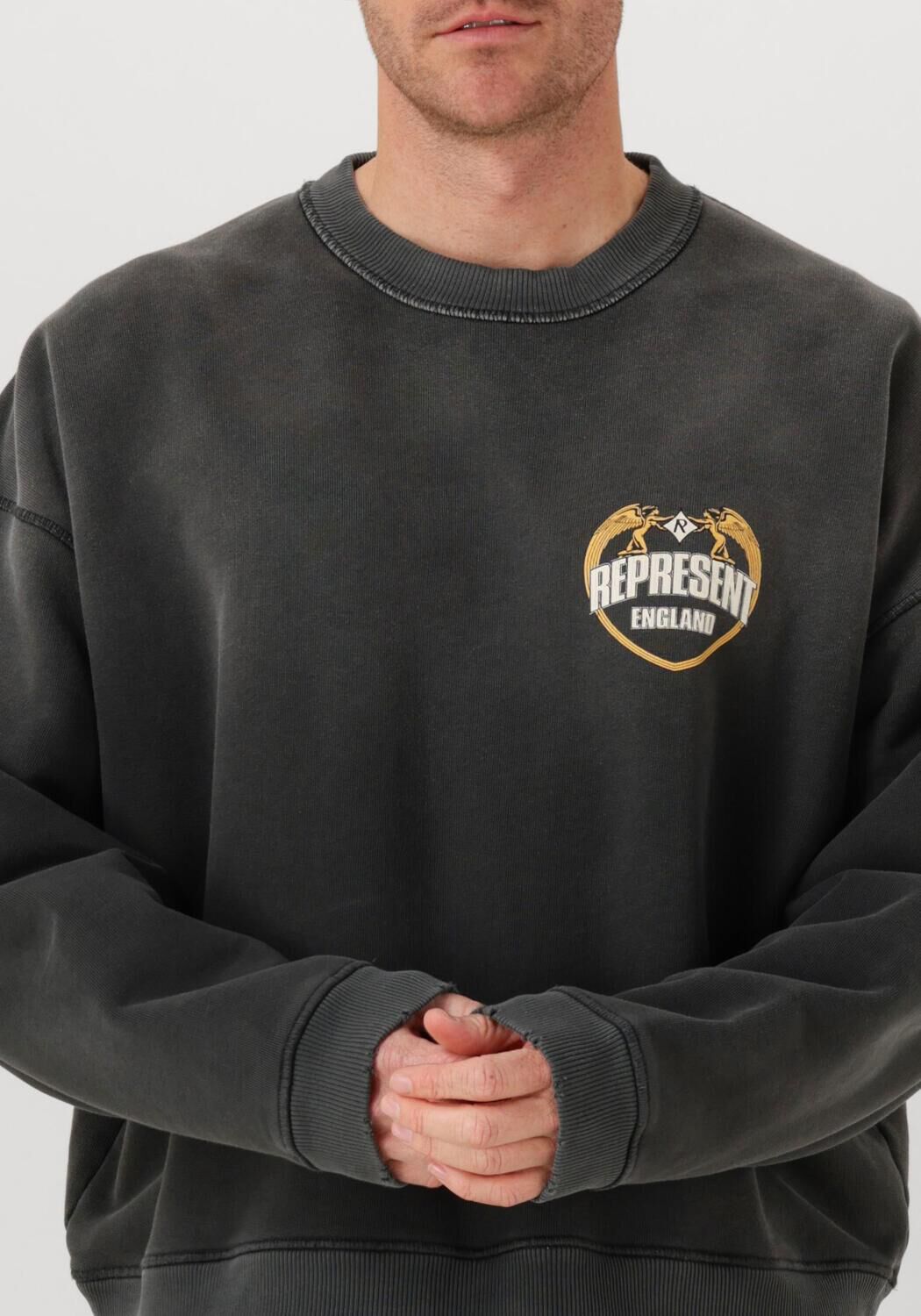 Donkergrijze REPRESENT Trui ANGEL BORDER SWEATSHIRT - large