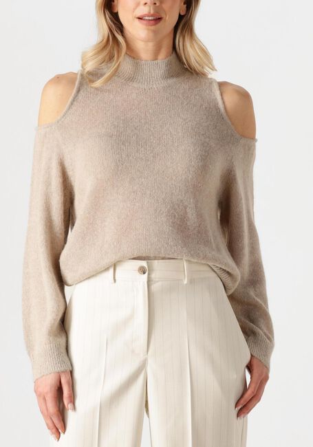Taupe DANTE6 Trui AVIEL OPEN SHOULDER SWEATER - large