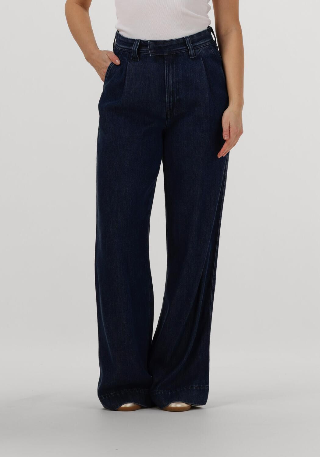 7 for all Mankind Wide Jeans Dames Pleated Trouser Stormy, Maat: 27, Kleur: Blauw