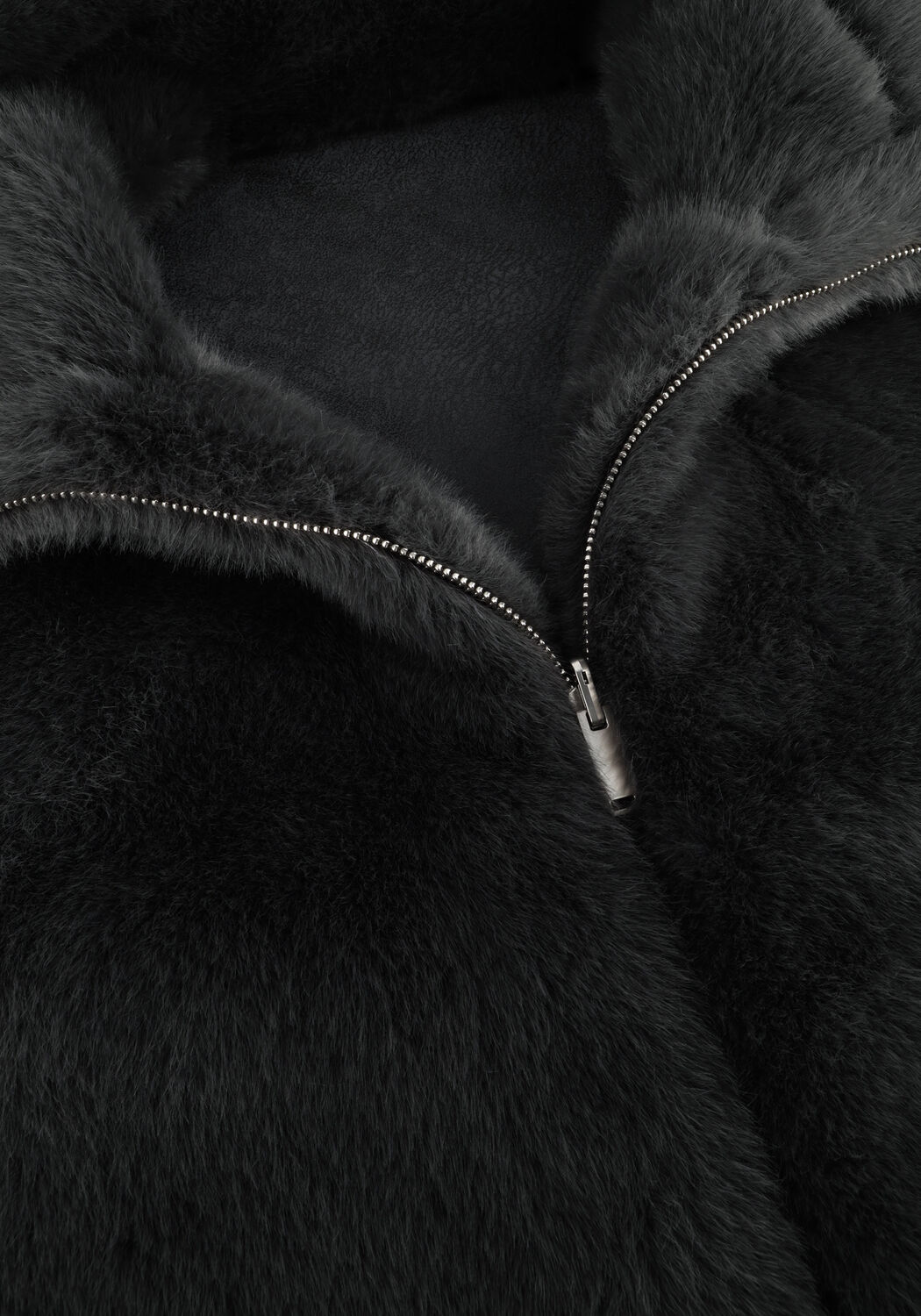 Donkergrijze STUDIO AR Faux fur jas MARA - large
