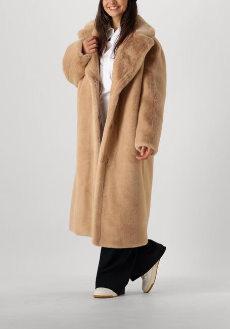 Beige STAND STUDIO Faux fur jas MARIA COAT SOFT - large