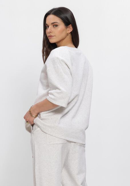 Grijze ALIX THE LABEL Truien/vesten LADIES KNITTED V-NECK SHORTSLEEVE SWEATER - large