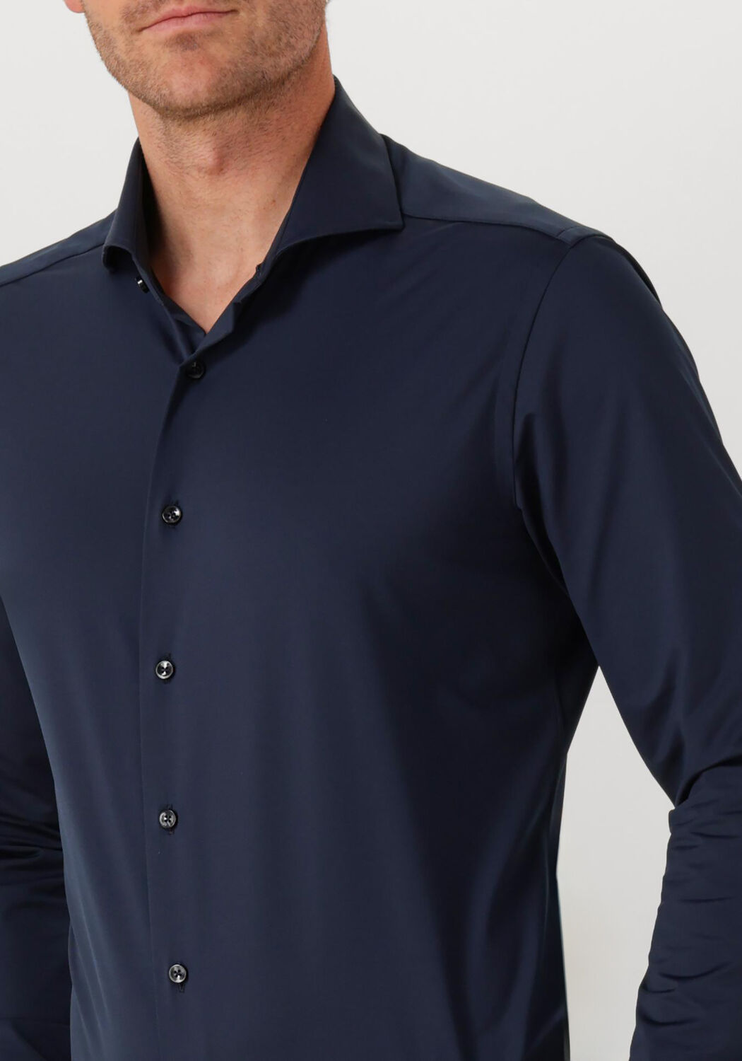 Donkerblauwe XACUS Klassiek overhemd ACTIVE SHIRT 558ML - large
