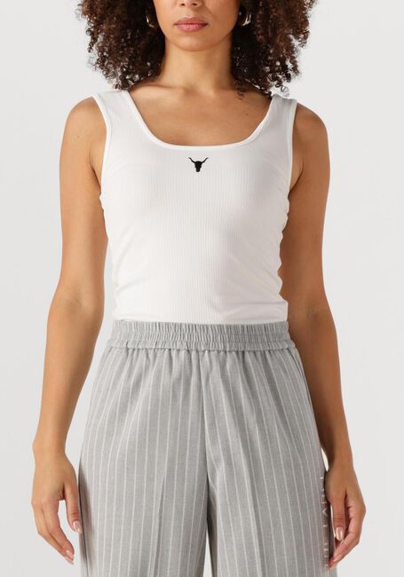 Witte ALIX THE LABEL Top LADIES KNITTED TANKTOP - large