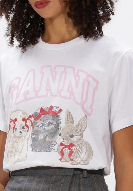Witte GANNI Tops & T-shirts JERSEY CURE ANIMALS - large