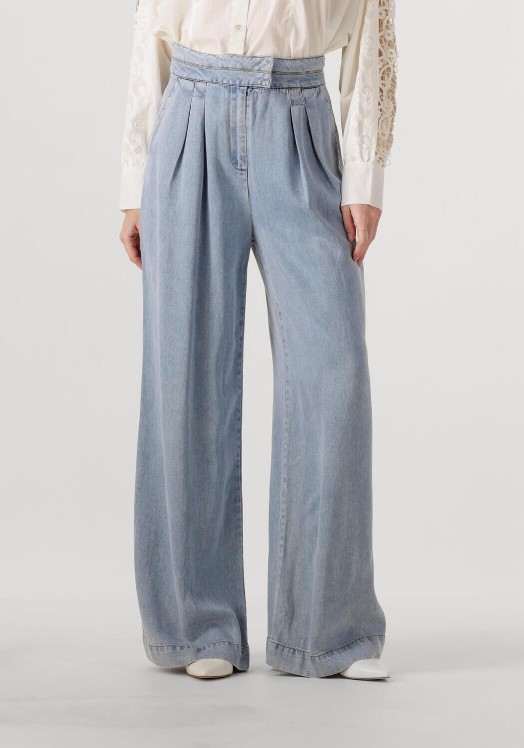 AAIKO Wijde Broek Dames Frederique Ten 520, Maat: M, Kleur: Lichtblauw