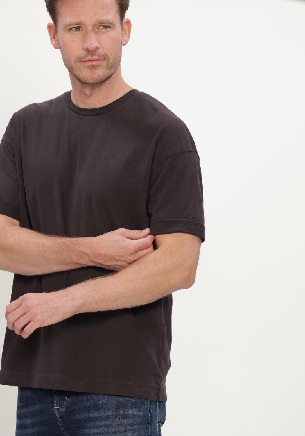 Bruine DRYKORN T-shirt THILO - large