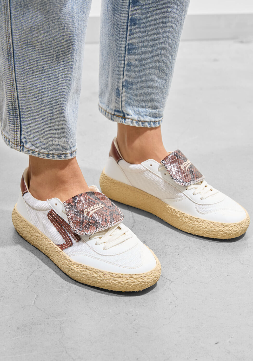 Witte PURAAI Lage sneakers 4.05 POLLY TAB - medium