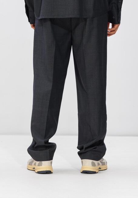 Donkergrijze OLAF HUSSEIN Chino REGULAR WOOL BLEND PLEATED PANT - large
