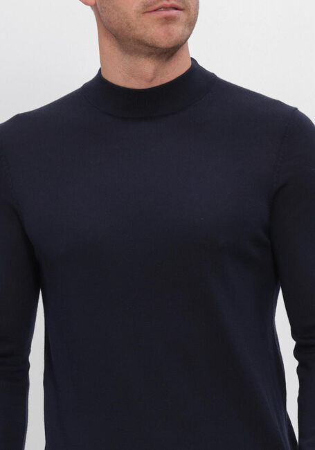 Donkerblauwe PROFUOMO Trui PULLOVER MOCK NECK EXTRAFINE MERINO - large