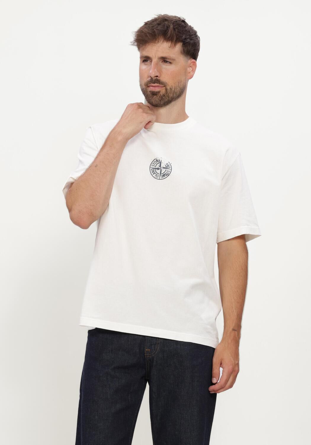 Ecru STONE ISLAND T-shirt SS T-SHIRT - large