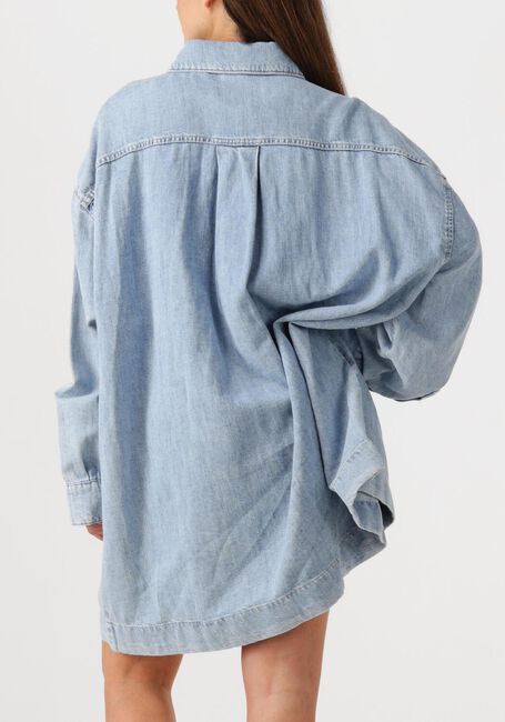 Blauwe 7 FOR ALL MANKIND Mini jurk OVERSHIRT DRESS - large