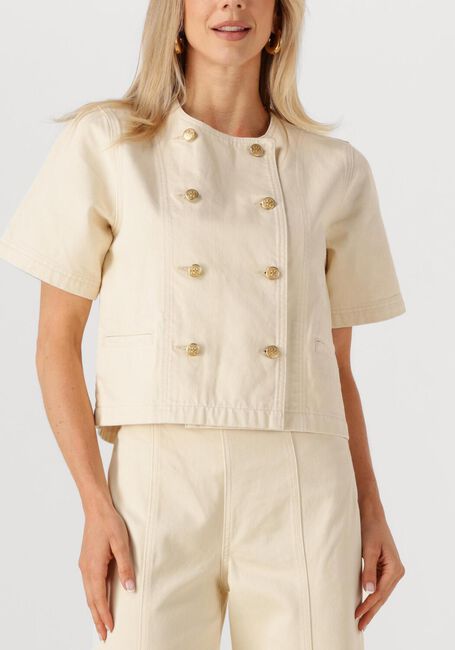 Gebroken wit ULLA JOHNSON Blouses THE SERGE SHORT SLEEVE JACKET - large