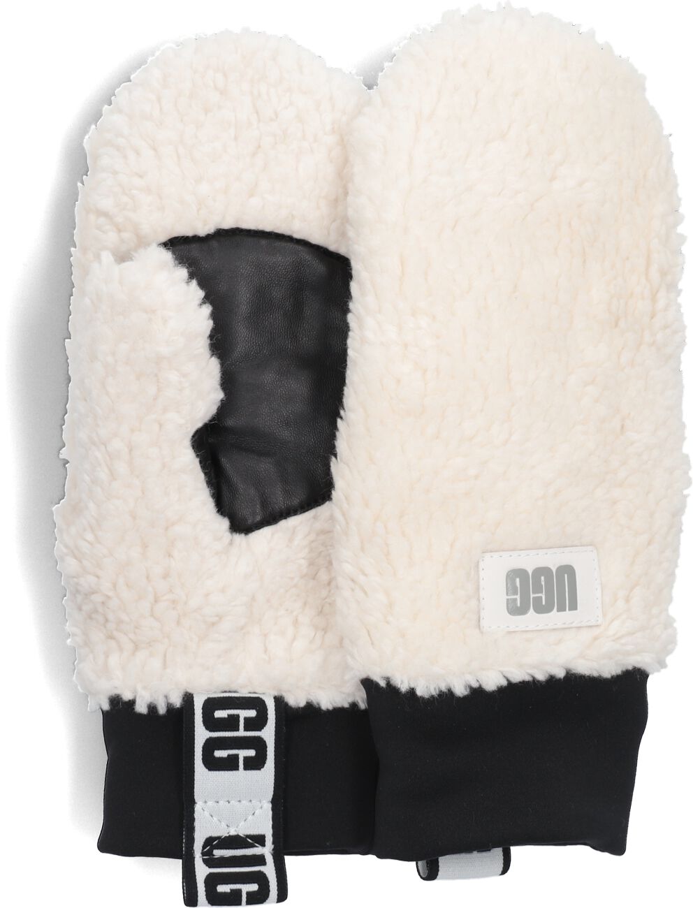 UGG Handschoenen
Dames Sherpa Mitten W Logo Tape, Maat: S/M, Materiaal: Suède, Kleur: Wit afbeelding 1