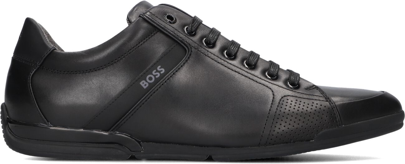 Boss Lage Sneakers Heren Saturn Lowp, Maat: 46, Materiaal: Leer, Kleur: Zwart