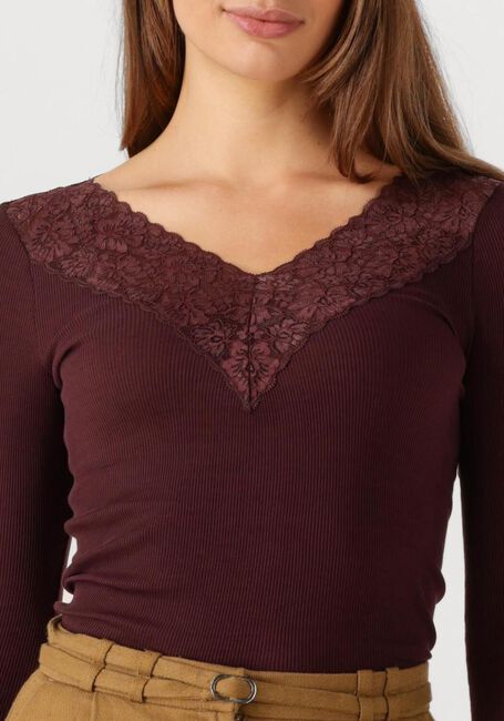 Bordeaux ROSEMUNDE Top BERNADINE ORGANIC T-SHIRT LACE - large