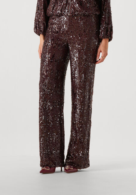 Bruine CO'COUTURE Wijde broek SOPHIECC SEQUIN LL PANT - large
