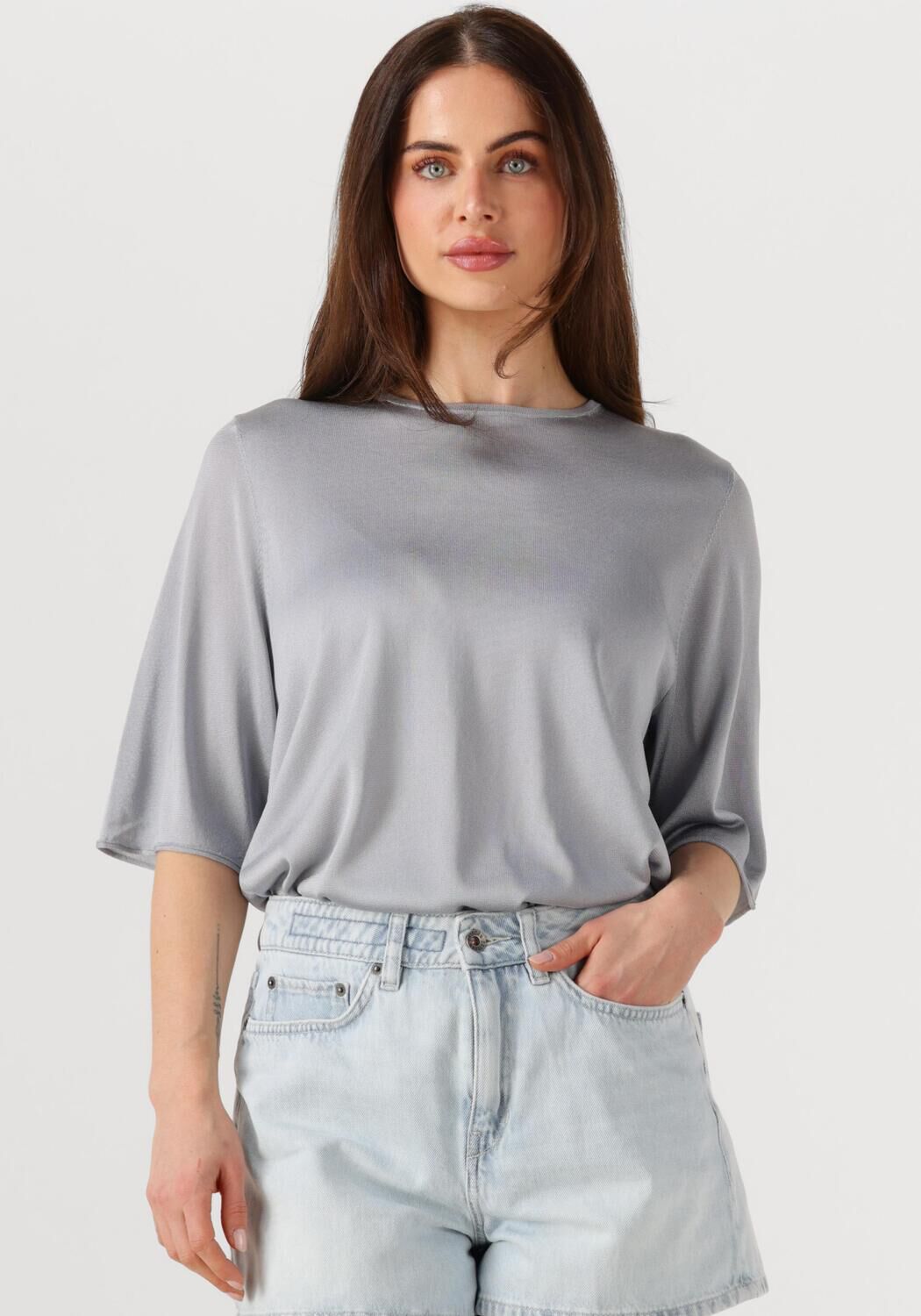 Drykorn T-Shirt Dames Nisle, Maat: L, Kleur: Grijs