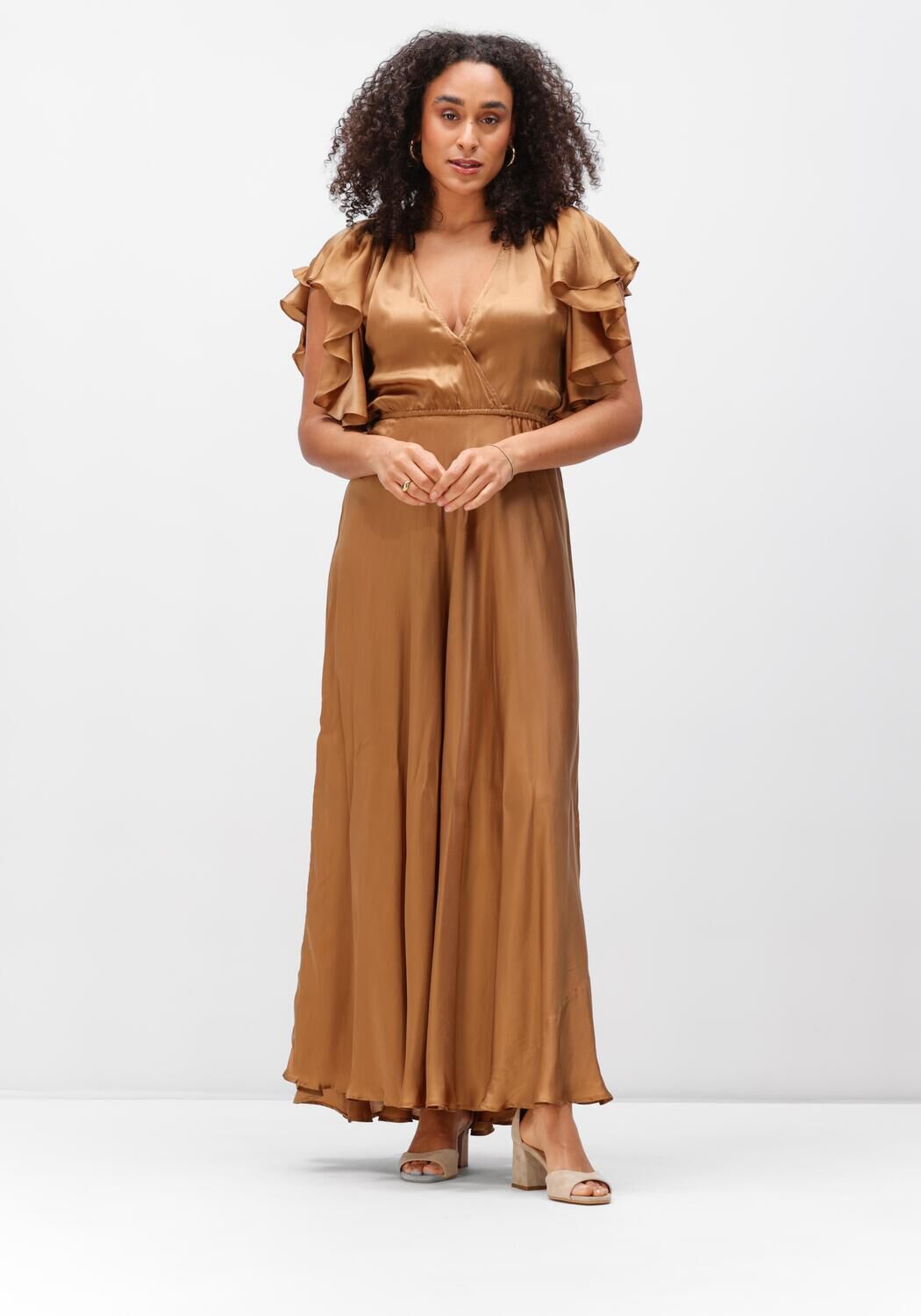 Mes Demoiselles Maxi Jurk Dames Cascais, Maat: 42, Kleur: Brons afbeelding 1