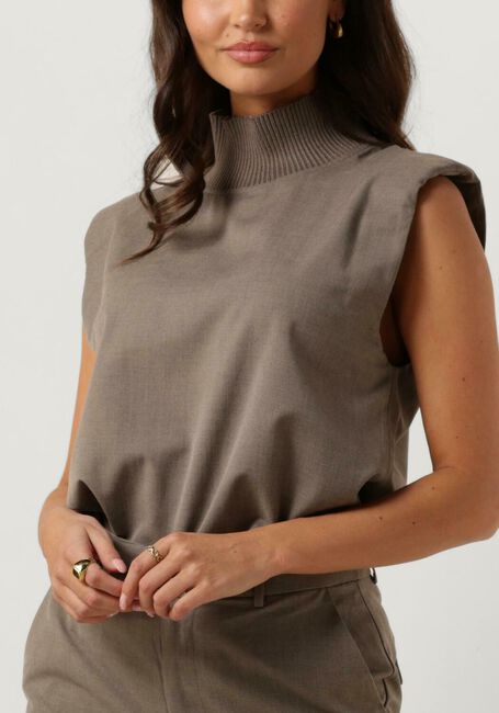 Taupe CO'COUTURE Spencer VIDACC RIB TURTLENECK VEST - large