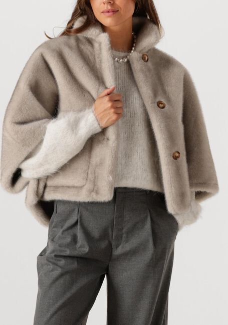 Taupe ALTER EGO Faux fur jas LENA - large