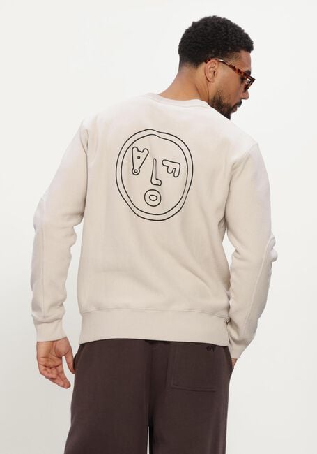 Ecru OLAF HUSSEIN Trui FACE CREWNECK - large