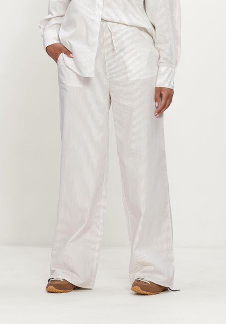 Ecru OLAF HUSSEIN Wijde broek STRIPE DRAPEY PANTS - large