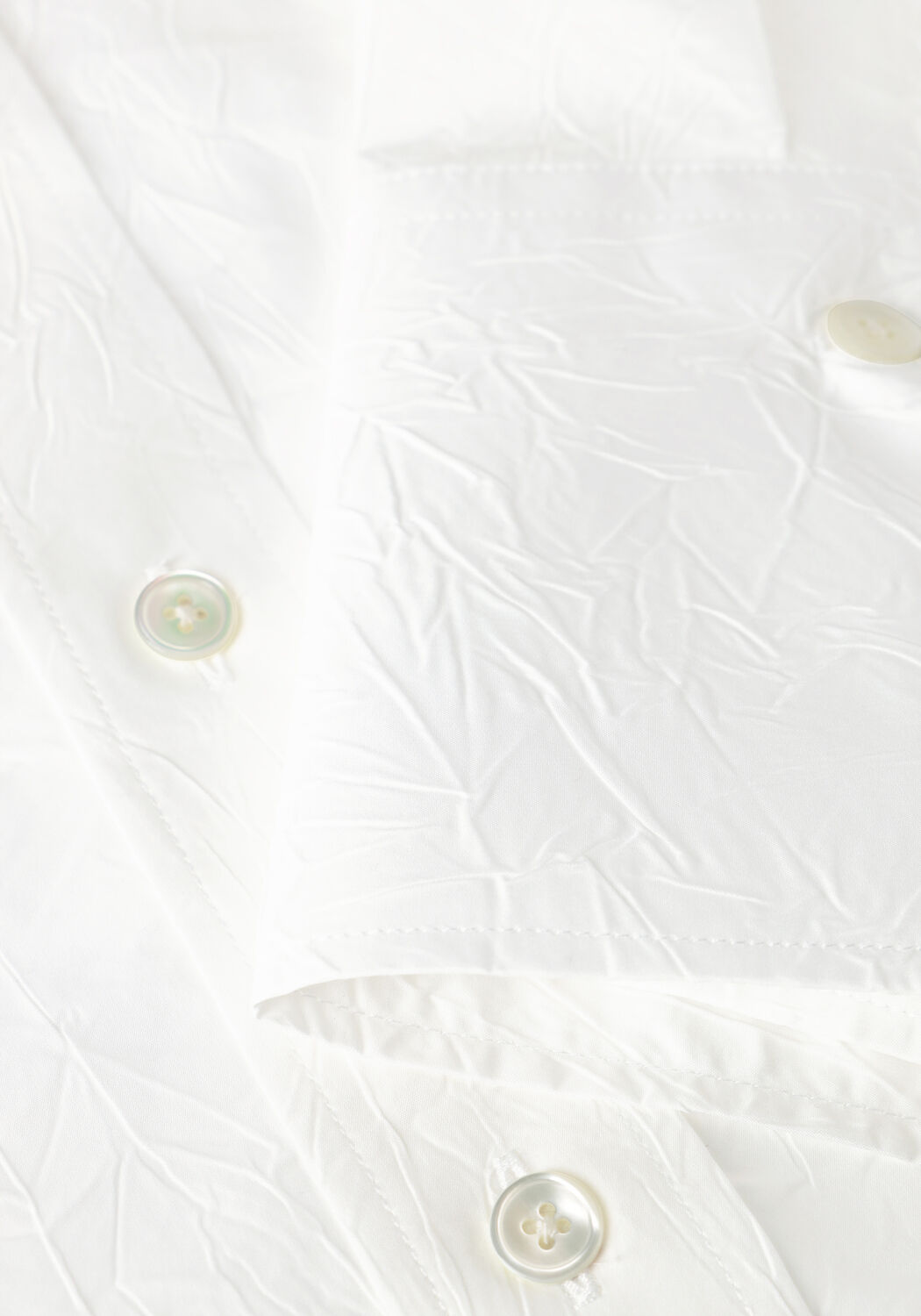 Witte ROHE Top SHAPPED CURSHED POPLIM SHIRT - large